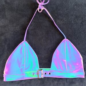 Reflective Ultra-Violet Reactive Bikini Top Sz M